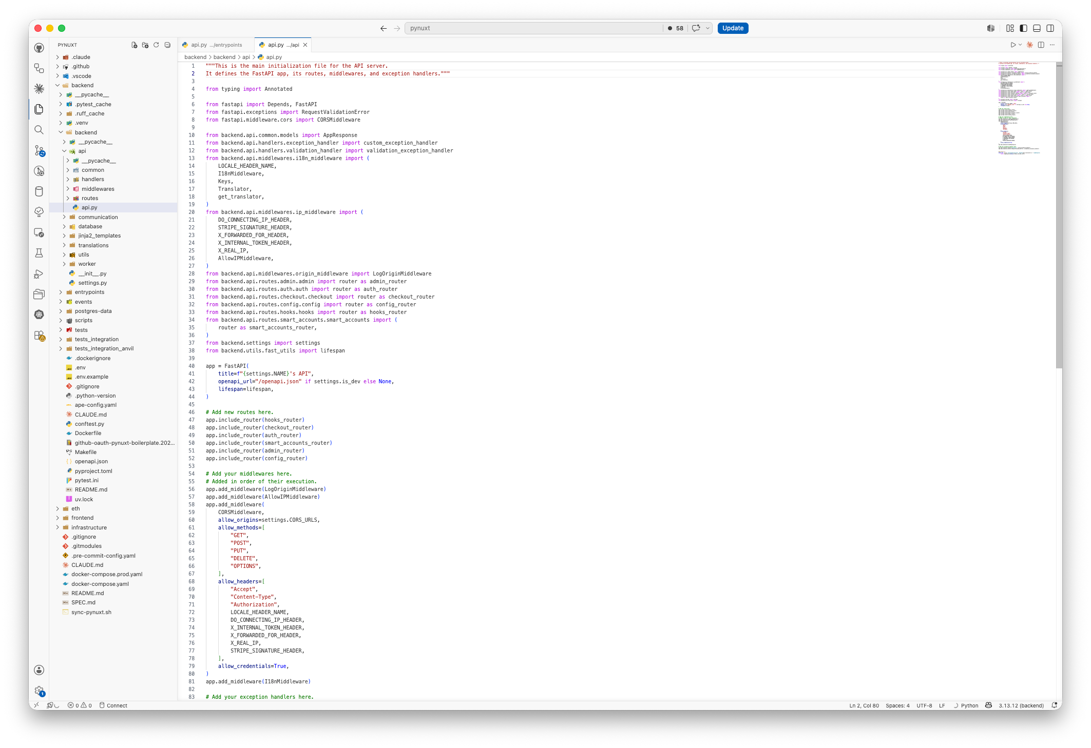 Pure Python Backend